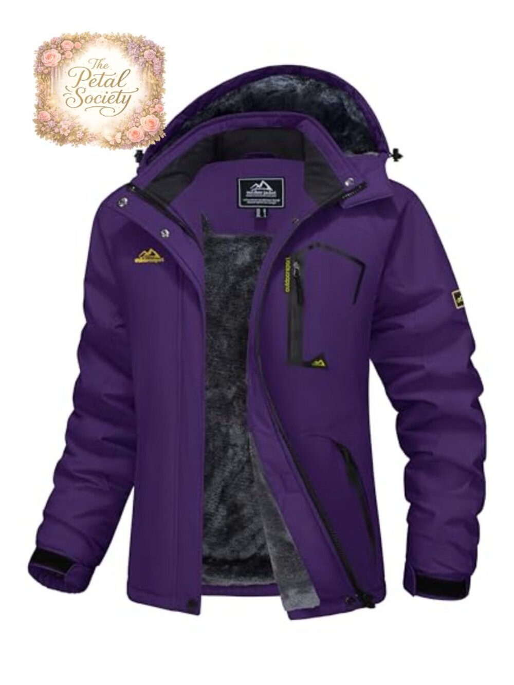 Waterproof Fleece Lined Ski Jacket Windproof Winter Coat